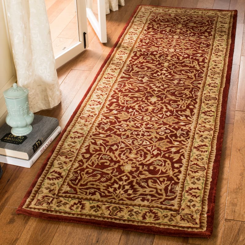 SAFAVIEH Handmade Persian Legend Cordula Traditional Oriental Wool Rug - 2'6" x 10' Runner - Rust/Beige