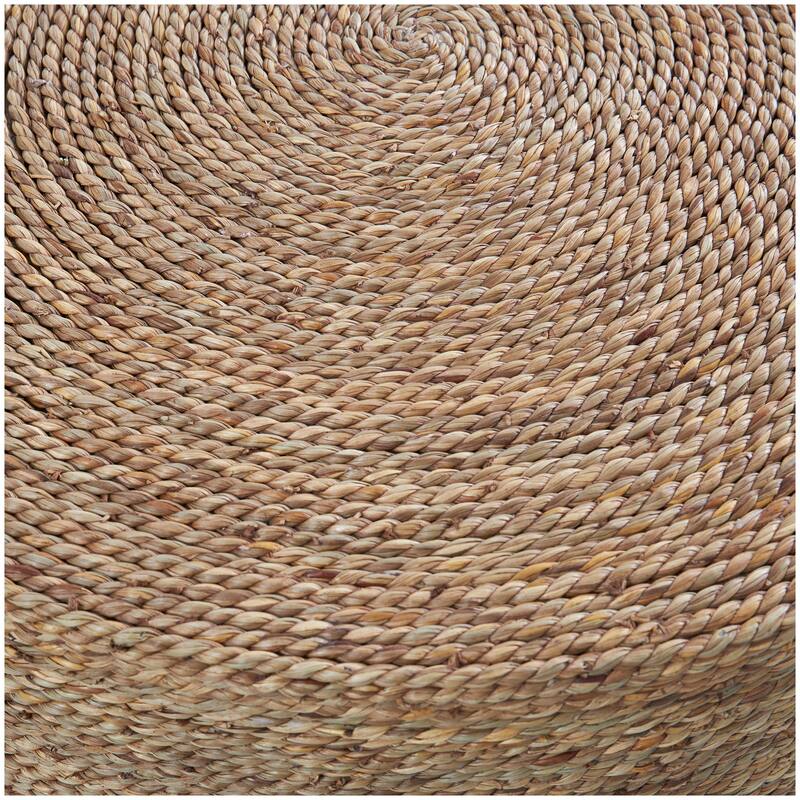 Black Wood Handmade Colorblock Wrapped Accent Table with Dried Plant Tabletops (Set of 2)