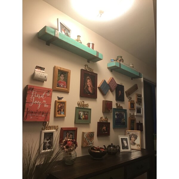 Aqua Metal Wrapped Shelves