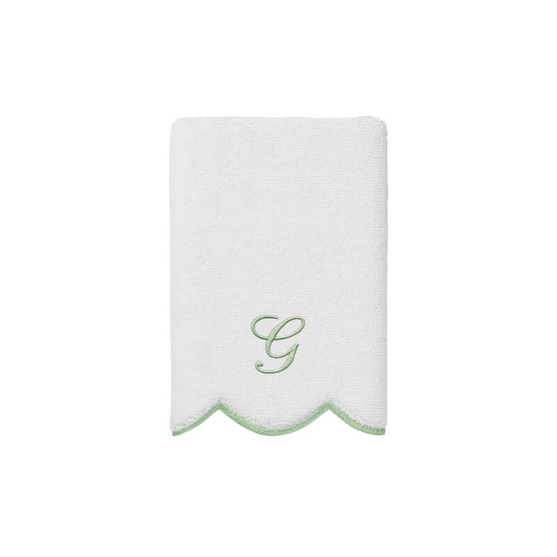 Authentic Hotel and Spa 100% Turkish Cotton Green ADORNIA Scallop Personalized 3 Piece Towel Set - 3 Piece Set