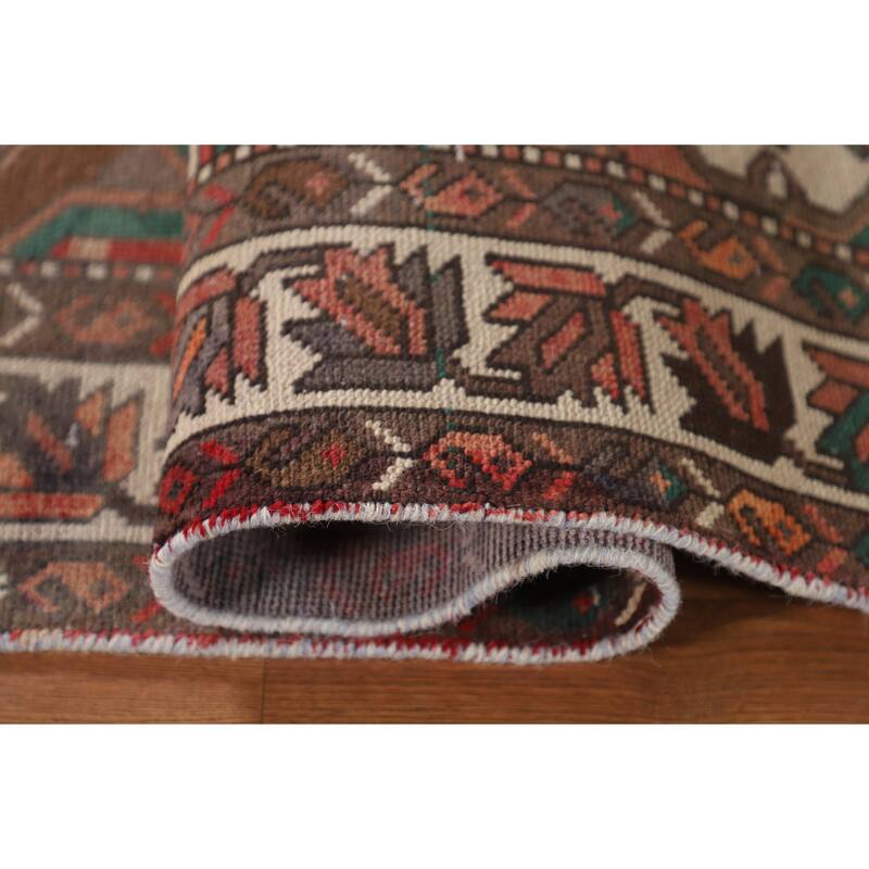 Distressed Bakhtiari Persian Vintage Area Rug Hand-Knotted Wool Carpet - 7'1"x 10'3"