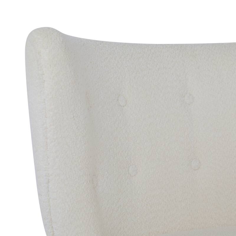 Side Chair Vanity Chair Distinctive Office Chair Off White Reception Chair Corner Chair with Wood Legs