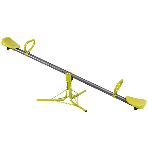 slide 2 of 8, Costway Kids 360 Degree Rotation Seesaw Teeter Totter Outdoor Play Set Green - Kids