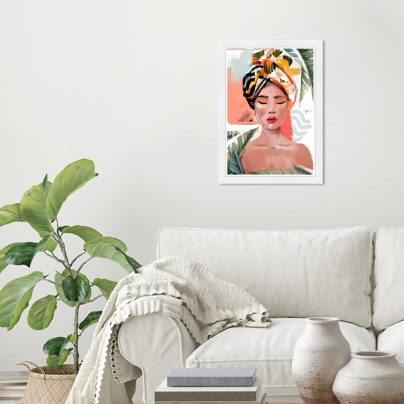 Wynwood Studio Prints Fashion and Glam In Tropical Serenity Pink and Tropical Wall Art Canvas Print - White