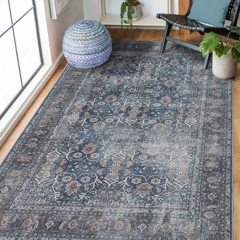 Alaska Machine-Washable Vintage Medallion Power-Loomed Area/Runner Rug
