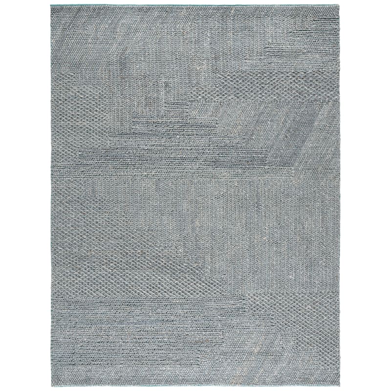 SAFAVIEH Handmade Natural Erltrud Fiber Farmhouse Hemp Rug - 8' x 10' - Grey/Blue