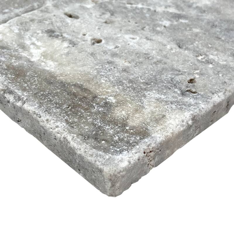 Argento Travertine 3" x 6" Rustic Tumbled Tile