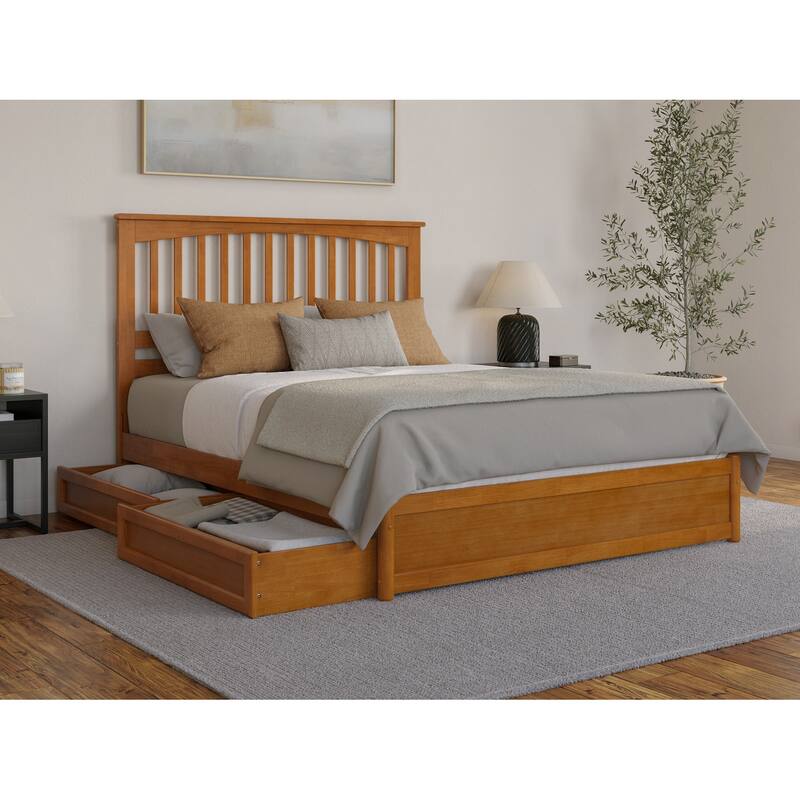 Everett Platform Bed with Panel Footboard and Storage Drawers