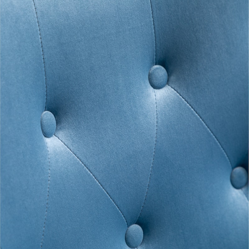 Blue 30" Polyester Button Tufted Accent Chair