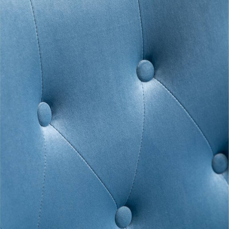 Blue Modern 30" Polyester Button Tufted Accent Chair with Solid Wood Frame for Living Room