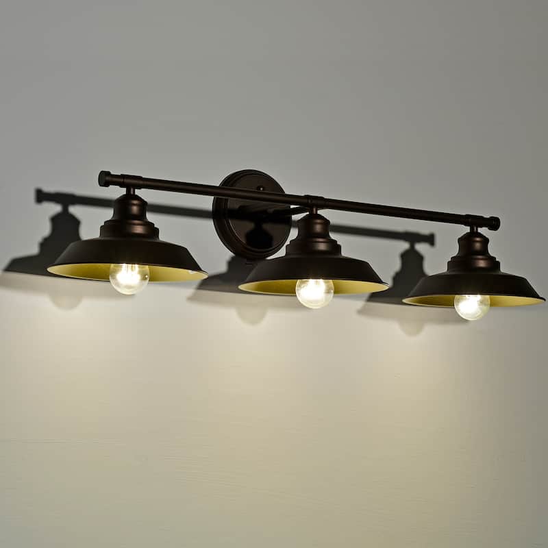 3-Light Dimmable Bathroom Vanity-Light with Clear Glass - 11"x8.75"x32.25"