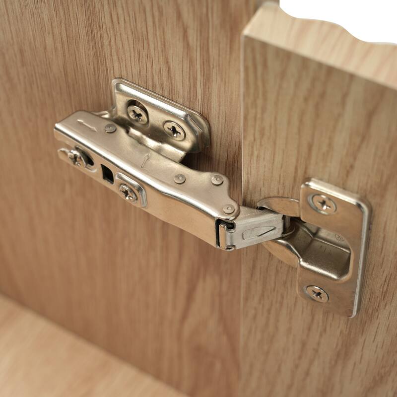 Floating Bathroom Vanity with Sink, Wall Mounted Bathroom Vanity, Storage Cabinet with Open Shelf & Wave-Patterned Door