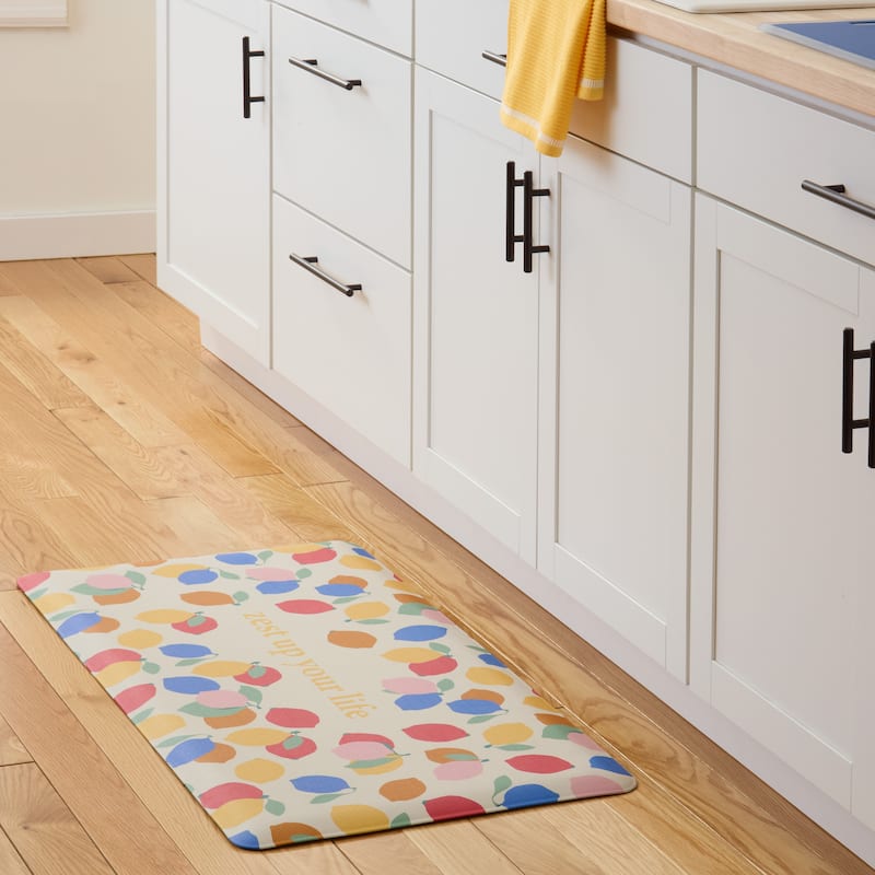 SUR LA TABLE KITCHEN ESSENTIALS Zest Up Your Life Citrus Fruit Anti Fatigue Comfort Mat, Kitchen Mat