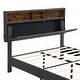 preview thumbnail 10 of 9, Full Size Upholstered Platform Bed with Storage Headboard, USB Ports and Adjustable Height, Linen Fabric Bed