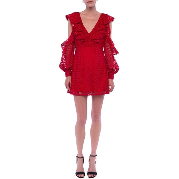 French Connection Womens Lace Cold Shoulder Dress,, Red, 2 - Bed Bath & Beyond - 41853947 French Connection Womens Lace Cold Shoulder Dress,, Red, 2 - Bed Bath & Beyond - 41853947
