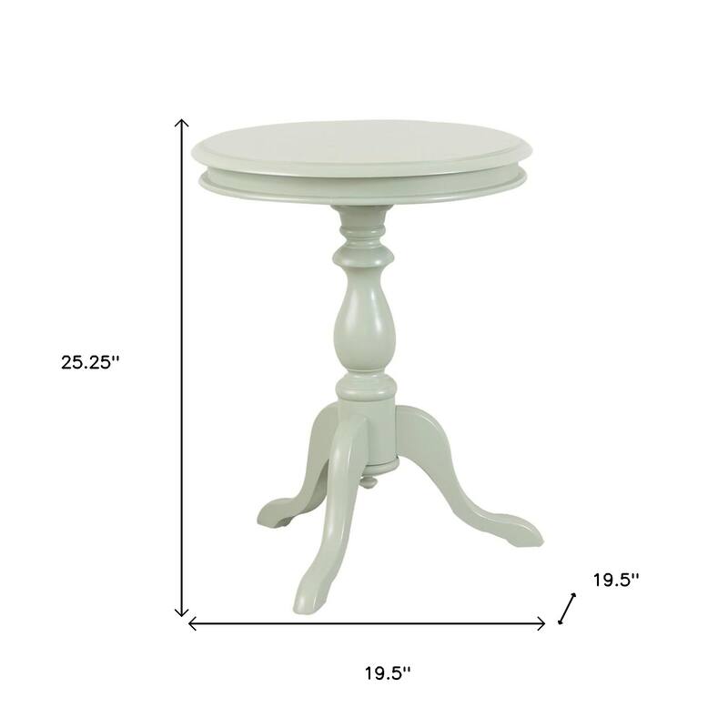 HomeRoots 25" Antique Ivory Manufactured Wood Round End Table