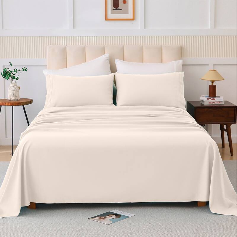Shatex Soft Skin-Friendly 4-Piece Deep pocket Bed Sheet Set