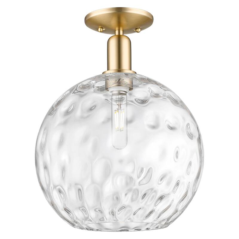 Innovations Lighting Endless Possibilities Arcadia - Athens Water Glass - 1 Light 12" Semi-Flush Mount - Champagne Bronze