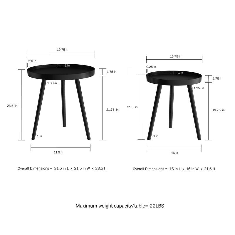 Lavish Home Set of 2 Nesting End Tables