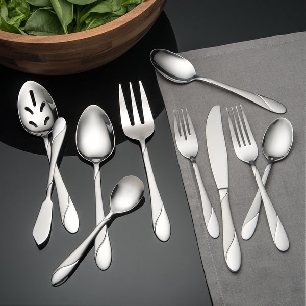 Cambridge Silversmiths Swirl Sand 89-piece Flatware Set