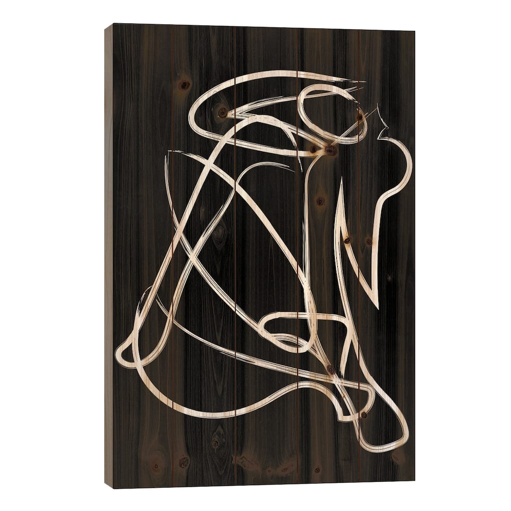 Matisse Deconstructed Brush Black Print On Wood by Mambo Art Studio - Multi-Color