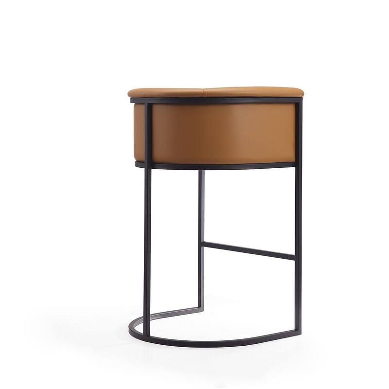 Manhattan Comfort Cosmopolitan 37.8 in. Black Metal Barstool (Set of 2)