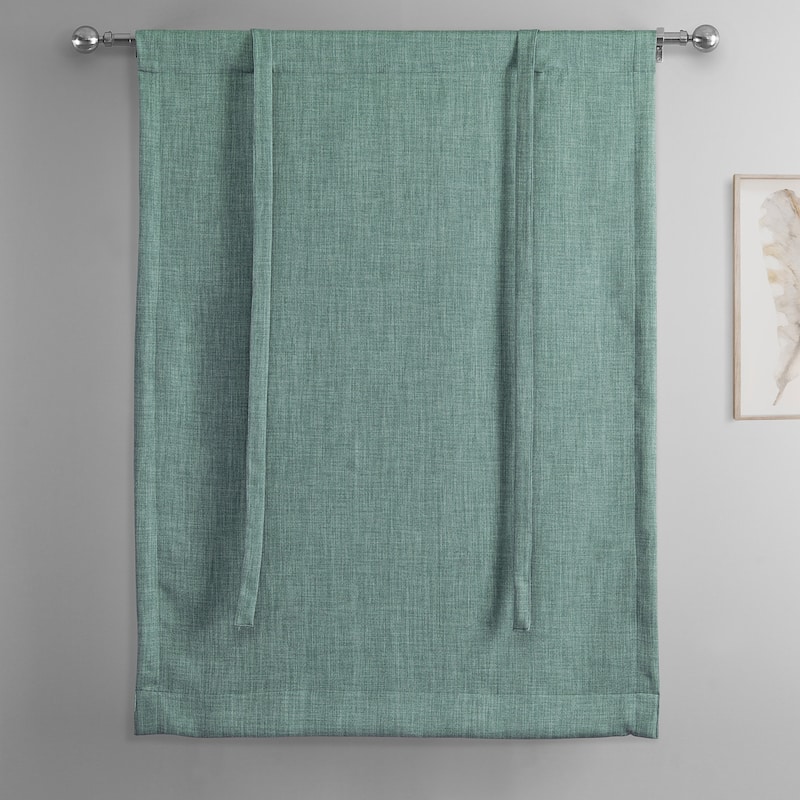 Exclusive Fabrics Faux Linen Room Darkening Tie-Up Window Shade (1 Panel)
