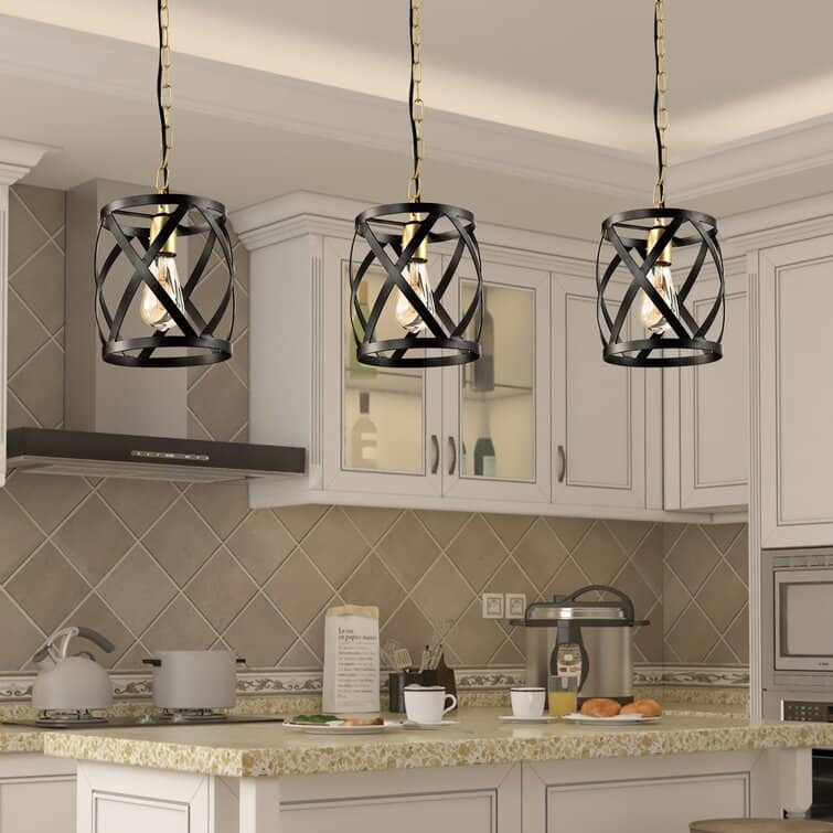 Maxax 1 - Light Single Cylinder Pendant With Wrought Iron