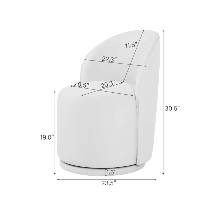 23.5" Wide Swivel Side Chair for Dining Room, Living Room