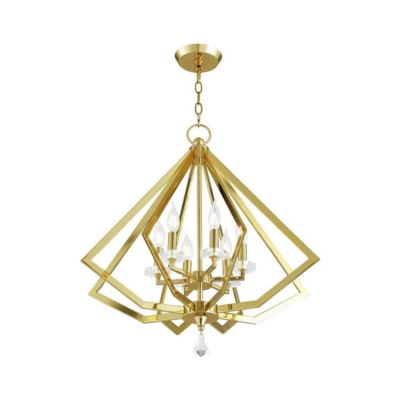 Livex Lighting 6-light Polished Brass Indoor Chandelier, 50666-02 - 25" DIA 26" H
