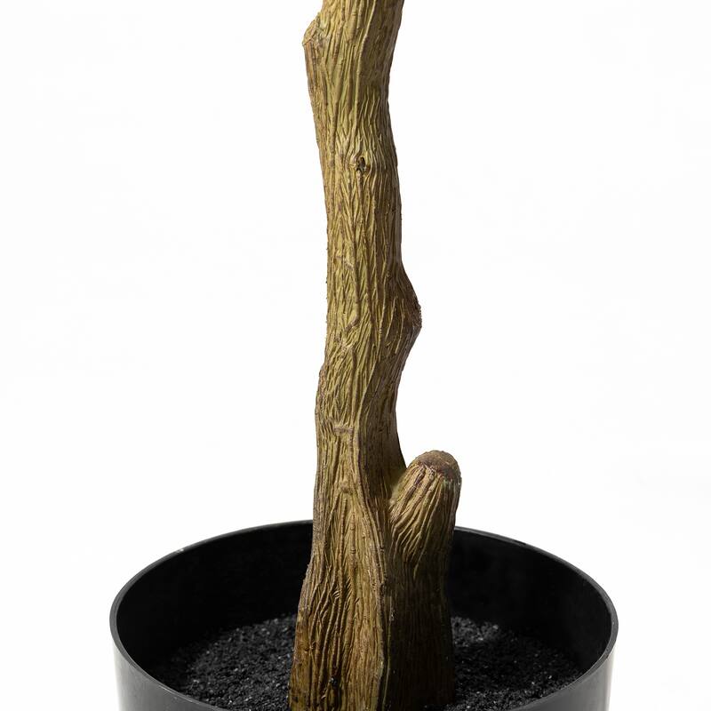 Glitzhome 4/6ft Faux Olive Tree with Black Pot Real Touch Artificial Plant