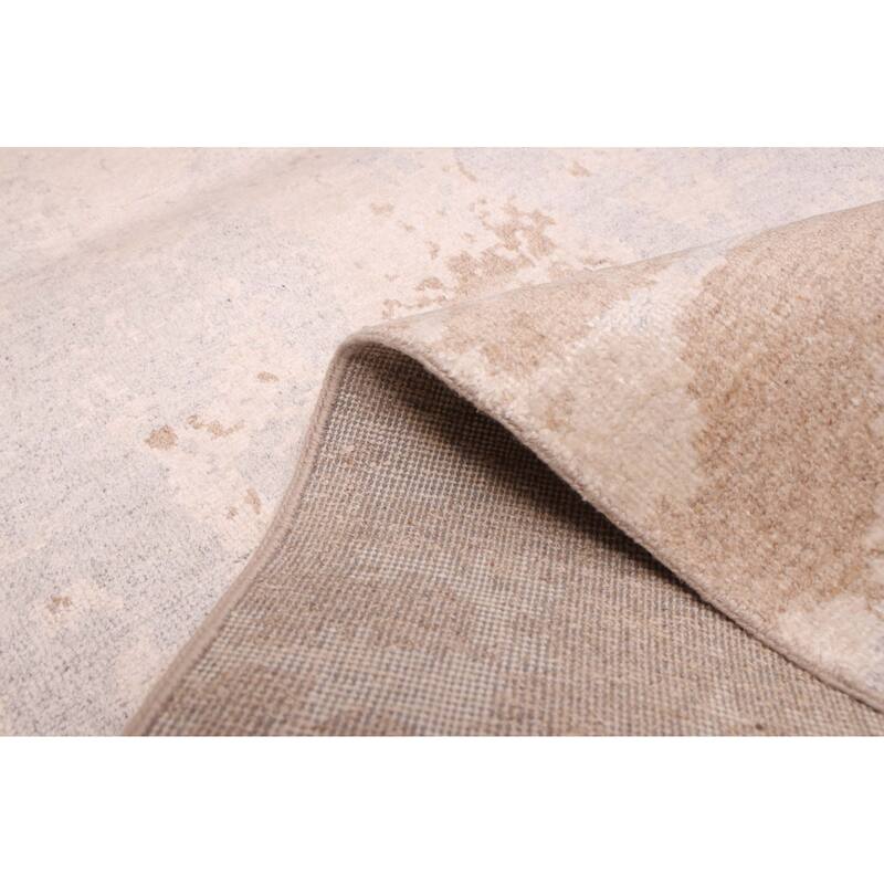 ECARPETGALLERY Hand-knotted Legacy Beige, Brown Silk, Wool Rug - 2'4 x 11'11