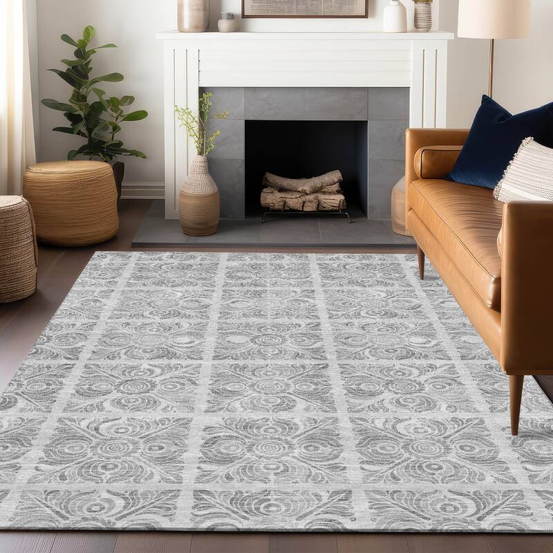 Machine Washable Indoor/ Outdoor Chantille Mosaic Rug