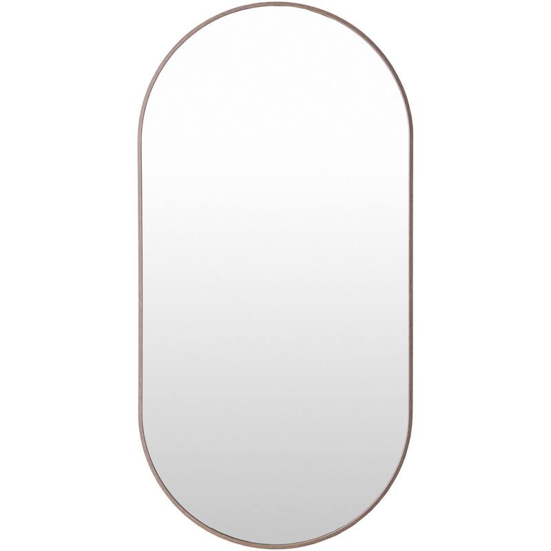 Livabliss Aranya Modern Aluminum Oval Pill-Shaped Accent Mirror