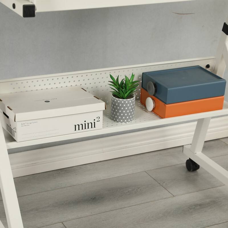 Tiltable Puzzle Table with Trays and Lockable Wheelsa