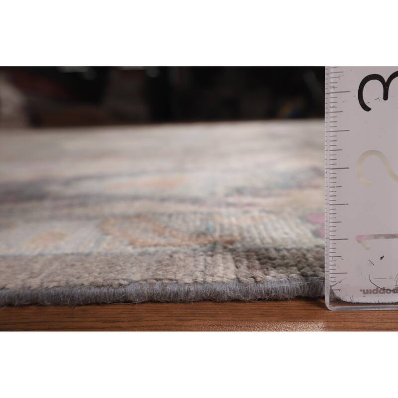 Vegetable Dye Oushak Turkish Rug Hand-Knotted Brown Wool Carpet - 9'2"x 11'10"