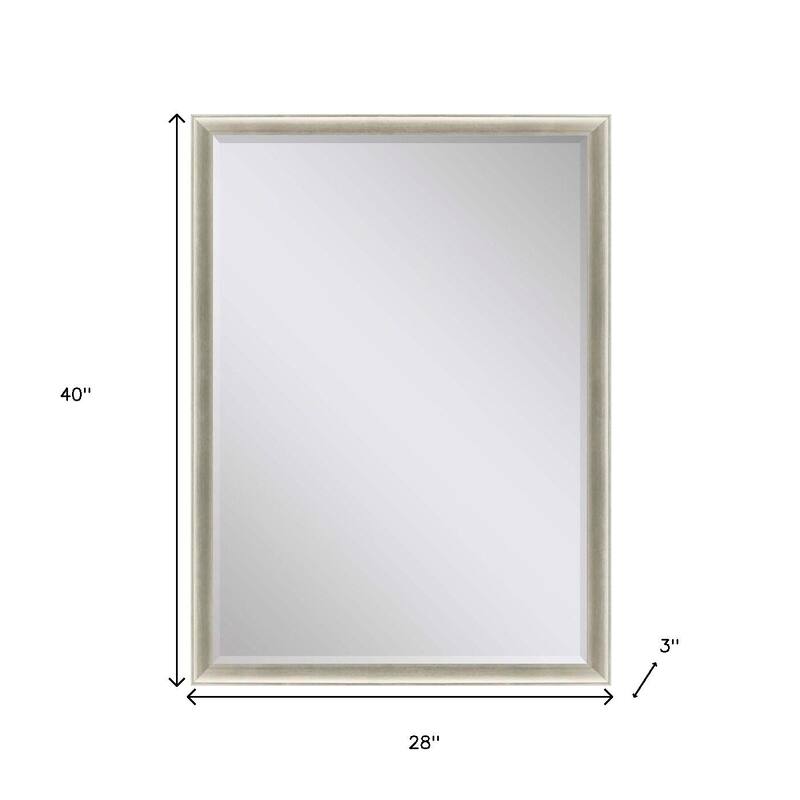 HomeRoots 40" Silver Wood Accent Mirror - 28.00 in. x 40.00 in. x 3.00 in.