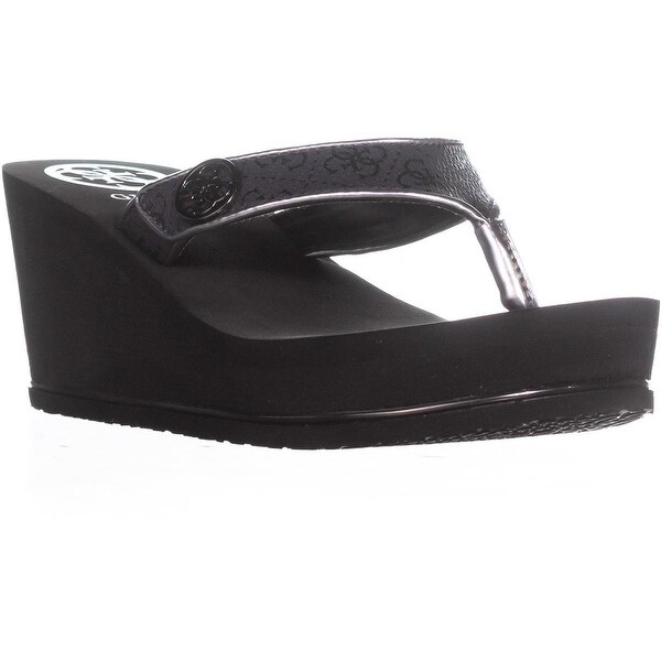 guess wedge thong sandals