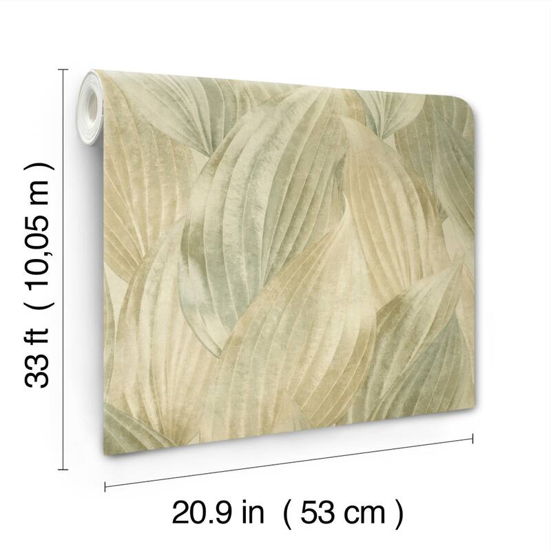 A-Street Prints Melora Green Leaf Wallpaper