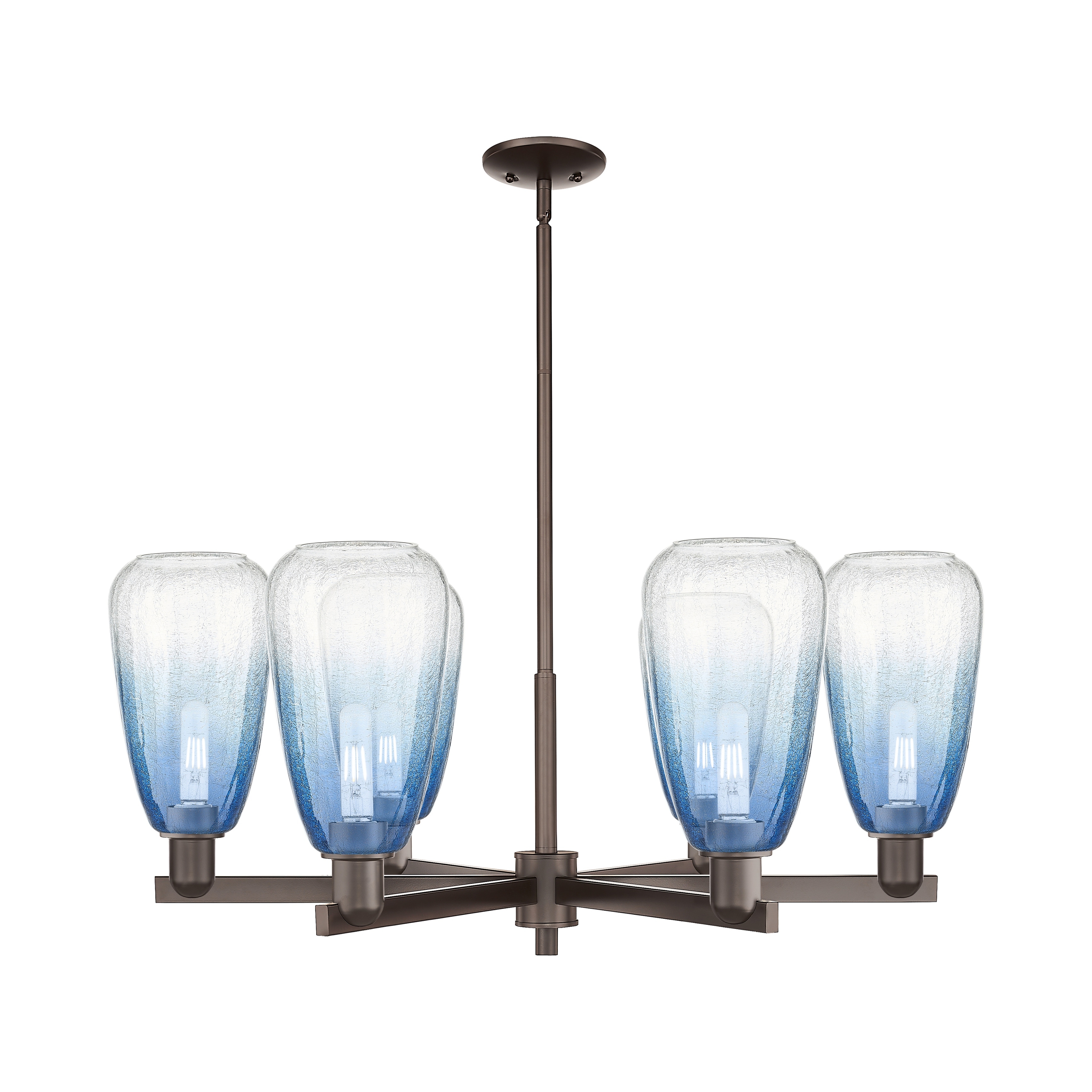 Innovations Lighting Downtown Urban - Brookhaven Almond - 6 Light 24" Stem Hung Chandelier