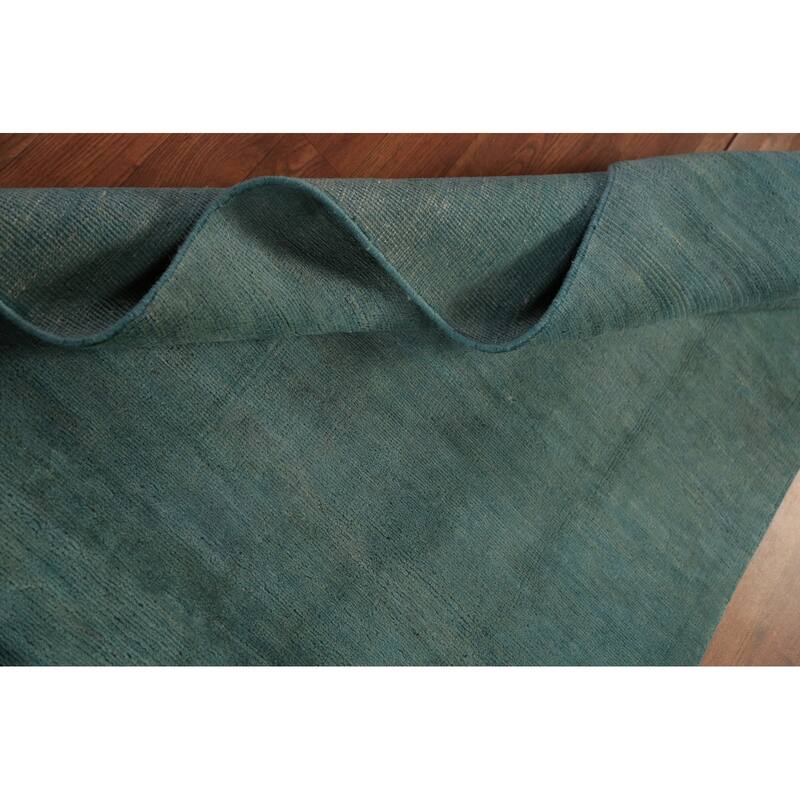 Modern Green Gabbeh Oriental Area Rug Bedroom Handmade Wool Carpet - 3'7" x 5'9"