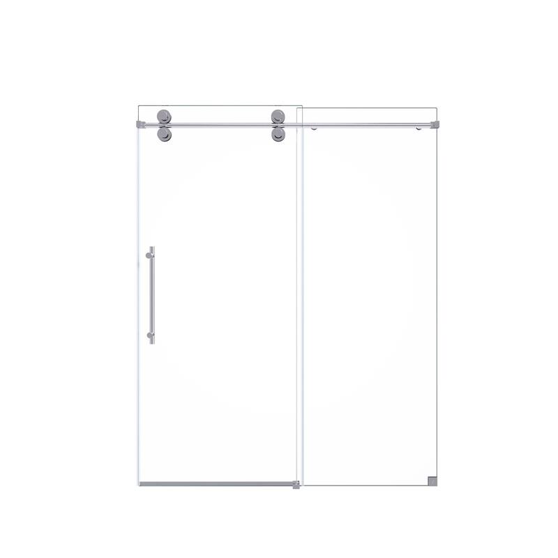 44"-48"W*76" H Frameless Single Sliding Shower Door - 5/16" (8mm) Clear Tempered Glass, Bypass Design