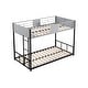 preview thumbnail 6 of 12, Black Twin over Twin Size Metal Bunk Bed with Vent Board, Heavy-duty Sturdy Metal, Noise Reduced, Safety Guardrail