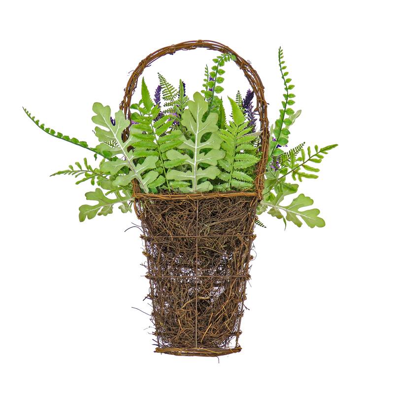 National Tree Company 20 in. Astilbe and Fern Wall Basket - 20 in