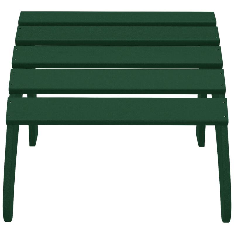 Aderson Outdoor Poly Adirondack Chair with Side Table and Ottoman