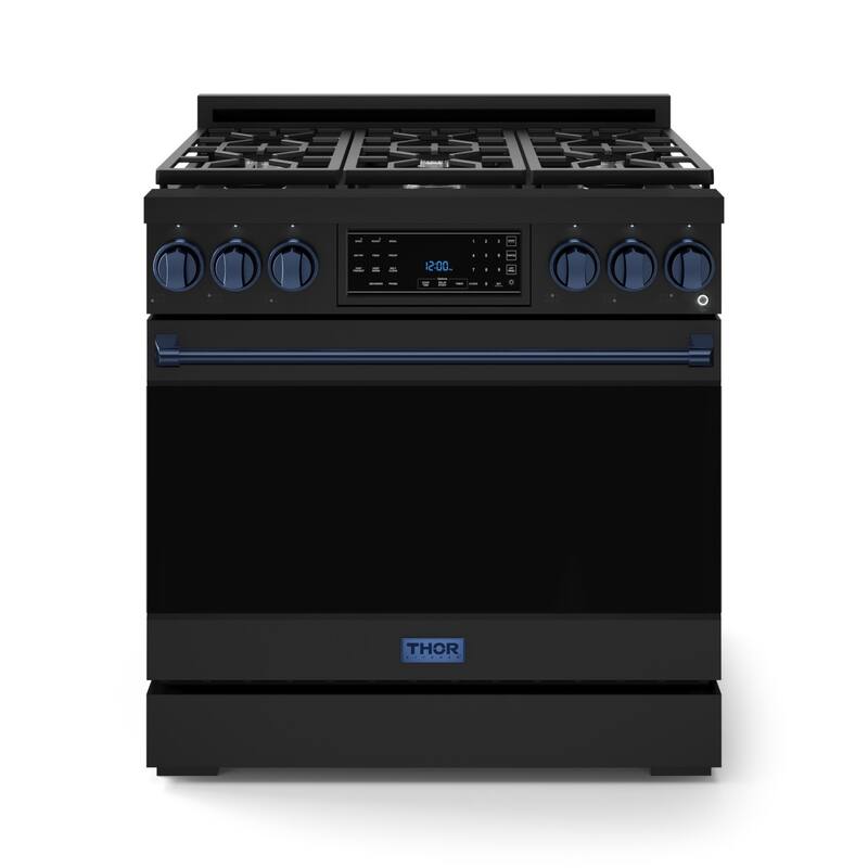 Thor Kitchen RSG36 Gordon Ramsay 6 Cu. Ft. Free Standing Gas Range - Matte Black / Navy Blue