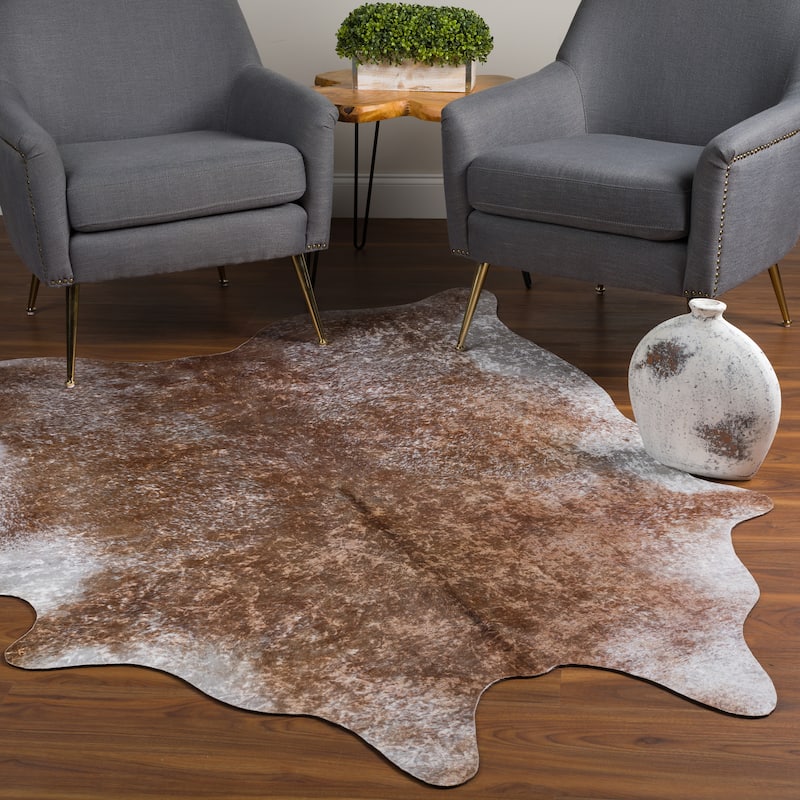 Addison Rugs Cheyenne Colorful Cowhide Print Non-Skid Area Rug