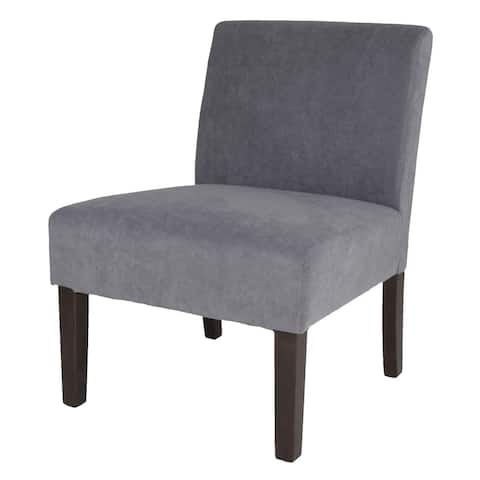 Zenvida Modern Armless Accent Slipper Chair, Solid Hardwood, 23.75"W