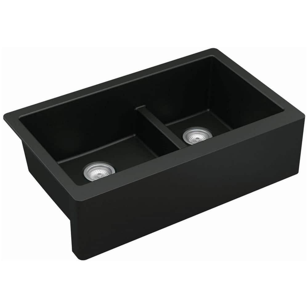 Karran USA QA-760 Quartz QA 34" Farmhouse Double Basin Quartz