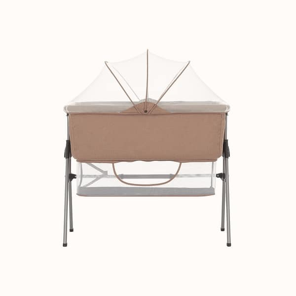 slide 2 of 5, Dream On Me Lotus Bassinet & Bedside Sleeper in Brown Brown